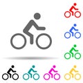 cyclist multi color style icon. Simple glyph, flat vector of transport icons for ui and ux, website or mobile application Royalty Free Stock Photo