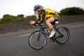 Cyclist, panning technique, 2nd Curtain Sync Flash Royalty Free Stock Photo