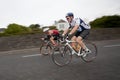 Cyclist, panning technique, 2nd Curtain Sync Flash Royalty Free Stock Photo