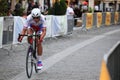 Cyclist on pedestrian Royalty Free Stock Photo