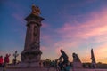 Cyclist in the Pont Alexandre III Bridge