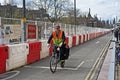 Cyclist on Princes Street Edinburgh