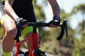 Cyclist in the race on a road bike Royalty Free Stock Photo