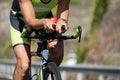 Cyclist in the race on a road bike Royalty Free Stock Photo