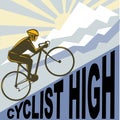 Cyclist racing bike mountain Royalty Free Stock Photo