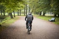 Cyclist ride in park