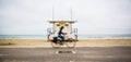 Cyclist Rides passed a Life Guard Station Royalty Free Stock Photo