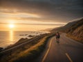 Cyclist on Coastal Road