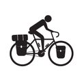 Cyclist riding bikepacking touring bike Royalty Free Stock Photo