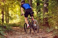 Cyclist riding mountain bike .Spring, nature ,sport concept Royalty Free Stock Photo