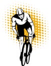 Cyclist riding racing bicycle Royalty Free Stock Photo