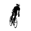 Cyclist, road cycling, isolated vector silhouette, ink drawing Royalty Free Stock Photo