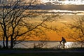 Cyclist Sandy Hook Royalty Free Stock Photo