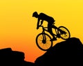 Cyclist silhouette extreme biking