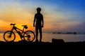 Cyclist silhouette sunrise