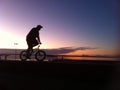 Cyclist sillouette