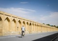 Cyclist on Siosepol bridge