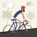 Cyclist stylized vector, road cycling,bicycle vector illustration Royalty Free Stock Photo