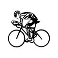 Cyclist vector. Road cycling. vector illustration in black and white. For logos, t-shirt design, banners and posters on the theme