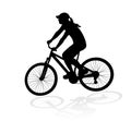 Cyclist woman silhouette Royalty Free Stock Photo