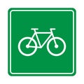 Traffic sign, Green bicycle sign icon, Bike lane street road symbol Royalty Free Stock Photo