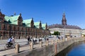 Cyclists along the Copenhagen canal Royalty Free Stock Photo