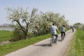 Cyclists at the Betuwe Royalty Free Stock Photo