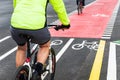 Cyclists in city street Royalty Free Stock Photo