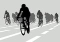 Cyclists in competition