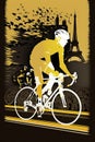 Cyclists competition. Tour de France. Generative AI