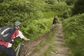 Cyclists On Country Track Royalty Free Stock Photo