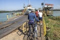 Cyclists entrance in ferry boat