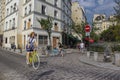 Cyclists in the Latin Quarter Paris