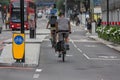 cyclists on London cycle superhighway Royalty Free Stock Photo