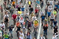 Cyclists on the Moscow cycle parade.