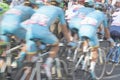 Cyclists, motion blur Royalty Free Stock Photo