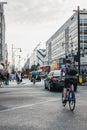 Cyclists on Oxford Street, London, UK.