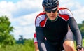 Cyclists racing on country roads