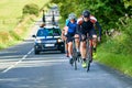 Cyclists racing on country roads