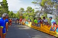 Cyclists Racing Up A Hill La Vuelta EspaÃÂ±a Cycle Race Royalty Free Stock Photo