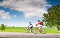 Cyclists relax biking outdoors Royalty Free Stock Photo