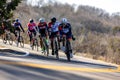 Cyclists ride along a sunny road, enjoying a sunny day out during the Cedar Hill Race Festival