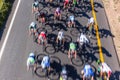 Cyclists Road Race Motion Speed Blur Overhead