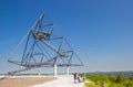 Cyclists on top of the hill at the tetrahedron in Bottrop