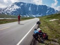 Beautiful Norwegian nature, mountains, roads