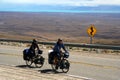 Cyclists travelling in Patagonia Royalty Free Stock Photo