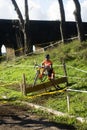 Cyclo cross competitor in a race
