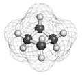 cyclobutane cyclic alkane cycloalkane molecule.