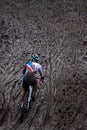 Cyclocross rider choosing her line Royalty Free Stock Photo