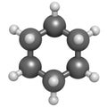 Cyclohexane chemical solvent molecule. Royalty Free Stock Photo
